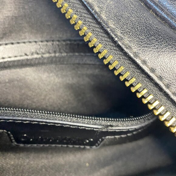 Cuore & Pelle Black Celeste Satchel Leather w/Crossbody Strap and Double Handles - Picture 6 of 10